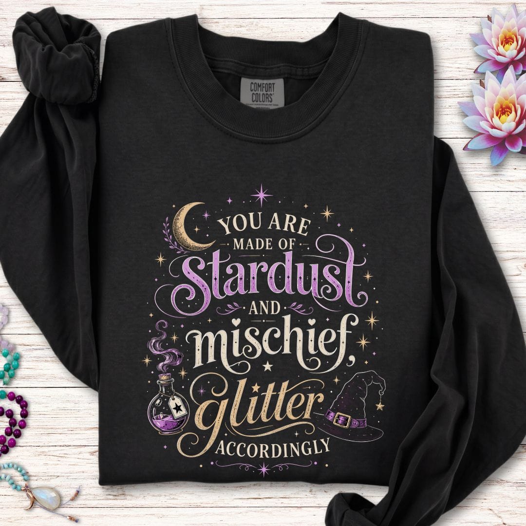 Glitter Accordingly Long Sleeve Tee Black
