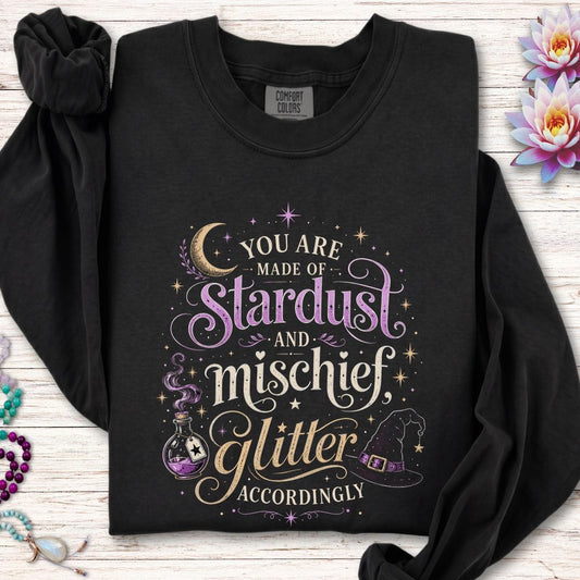 Glitter Accordingly Long Sleeve Tee Black