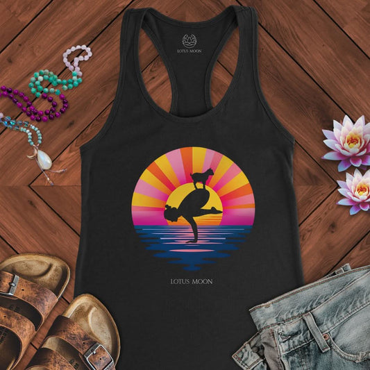 Goat Sunset Tank Solid Black