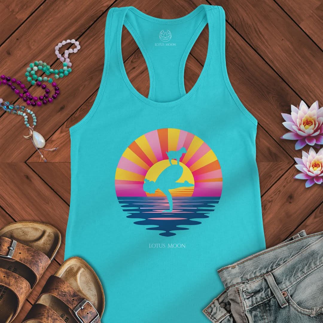 Goat Sunset Tank Solid Tahiti Blue