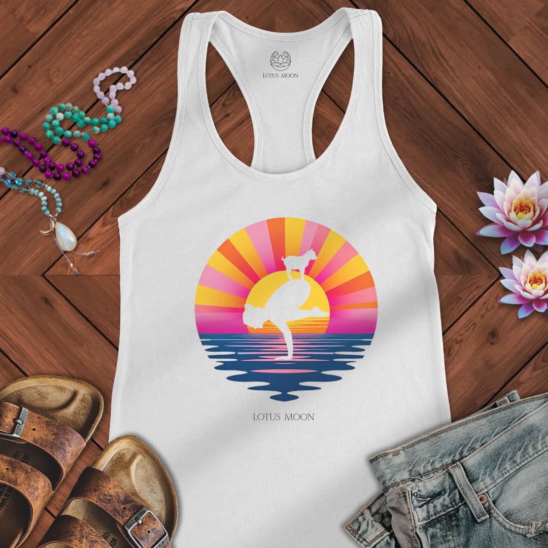 Goat Sunset Tank Solid White