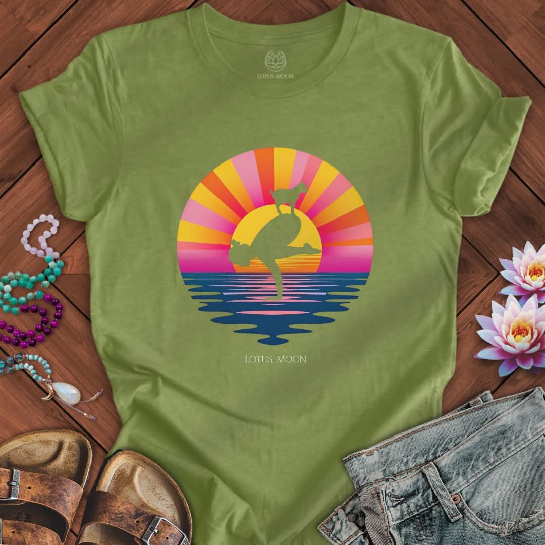 Goat Sunset Tee Heather Green