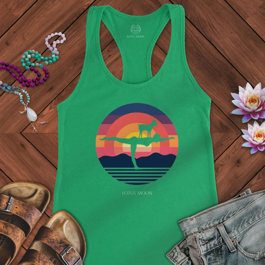 Goat Yoga Tank Solid Kelly Green
