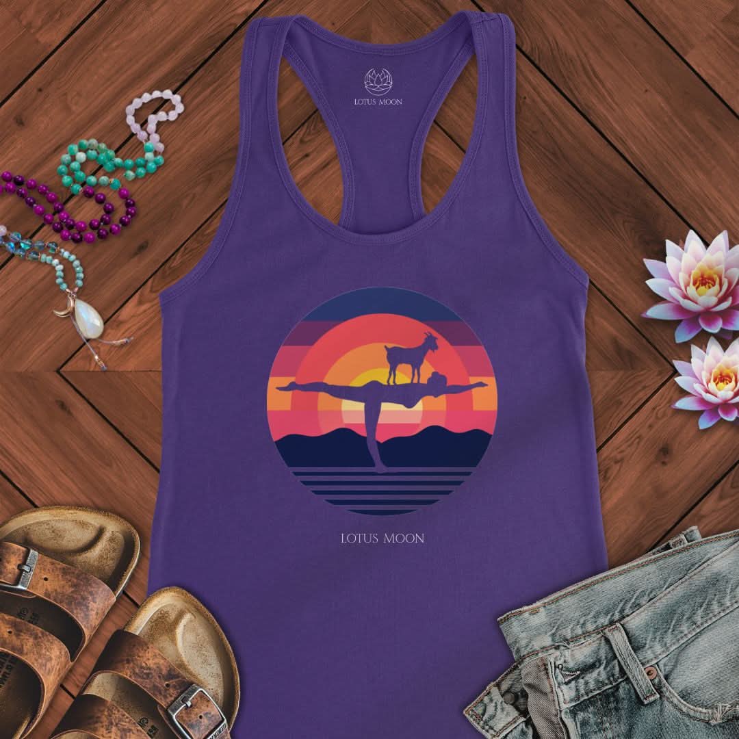 Goat Yoga Tank Solid Purple Rush