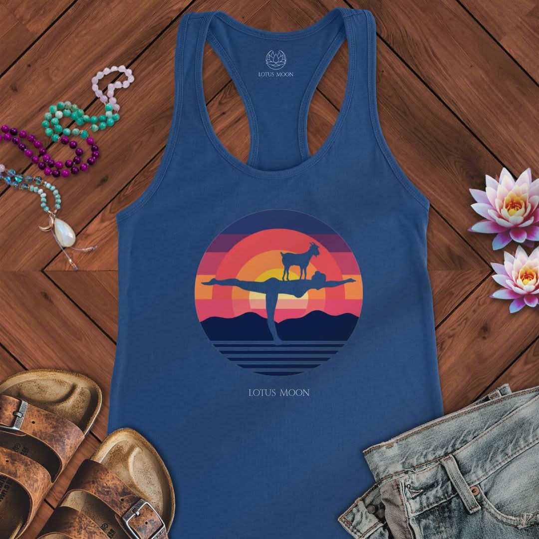 Goat Yoga Tank Solid Royal