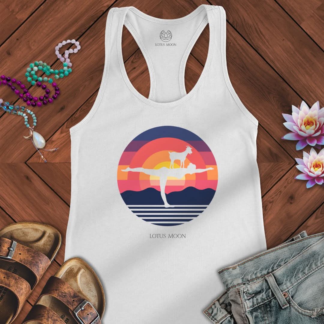 Goat Yoga Tank Solid White