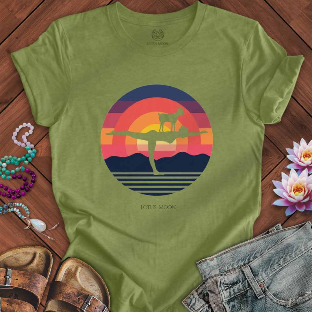 Goat Yoga Tee Heather Green