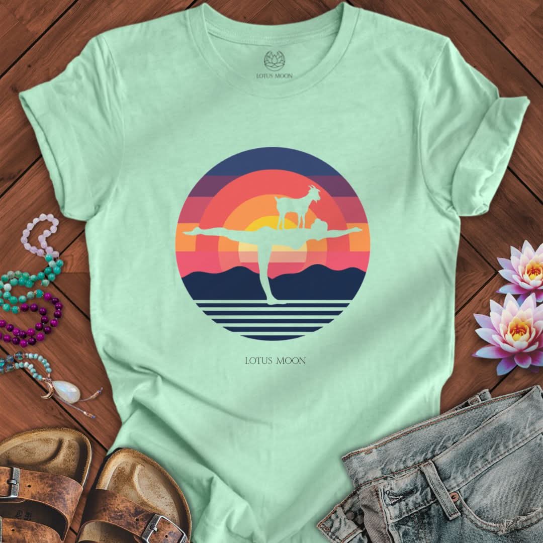 Goat Yoga Tee Heather Mint