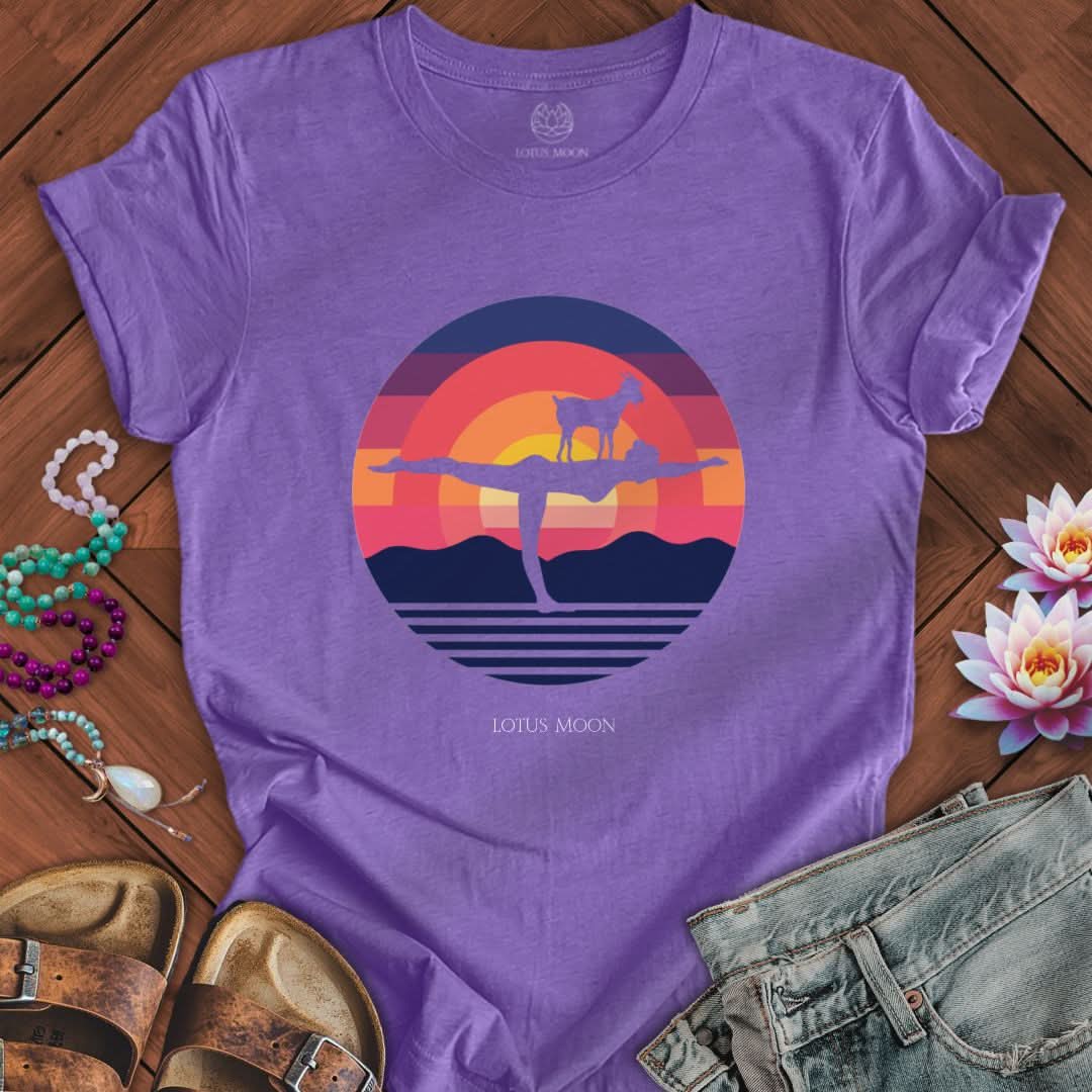 Goat Yoga Tee Heather Team Purple