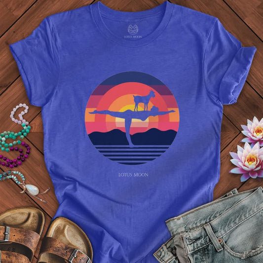 Goat Yoga Tee Heather True Royal