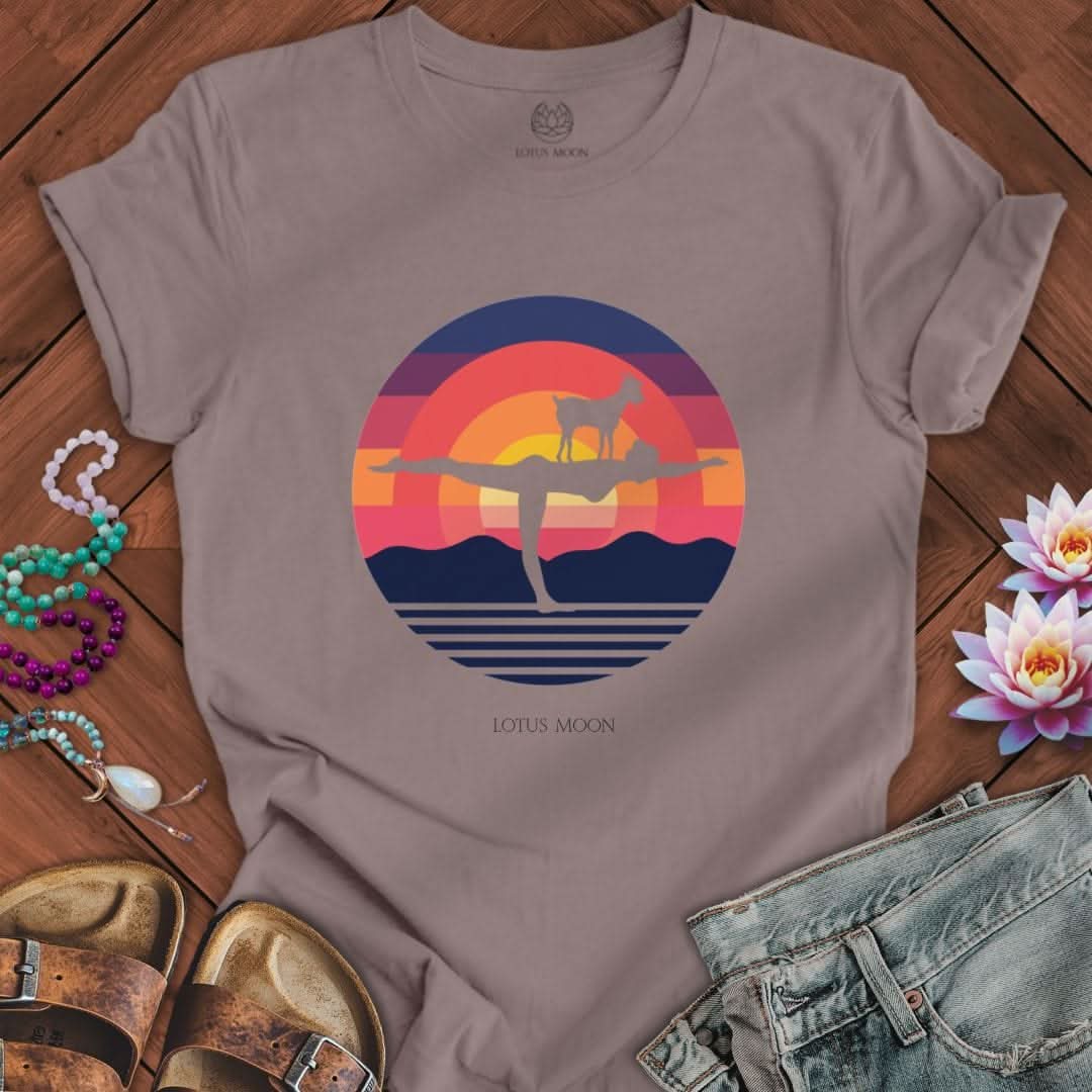 Goat Yoga Tee Pebble Brown