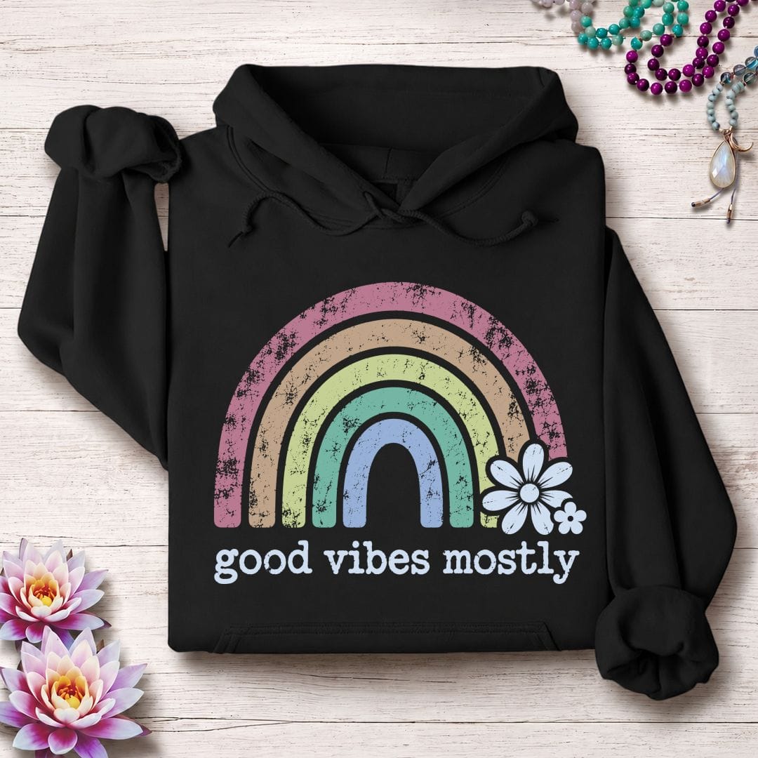 Good Vibes Mostly Hoodie Black