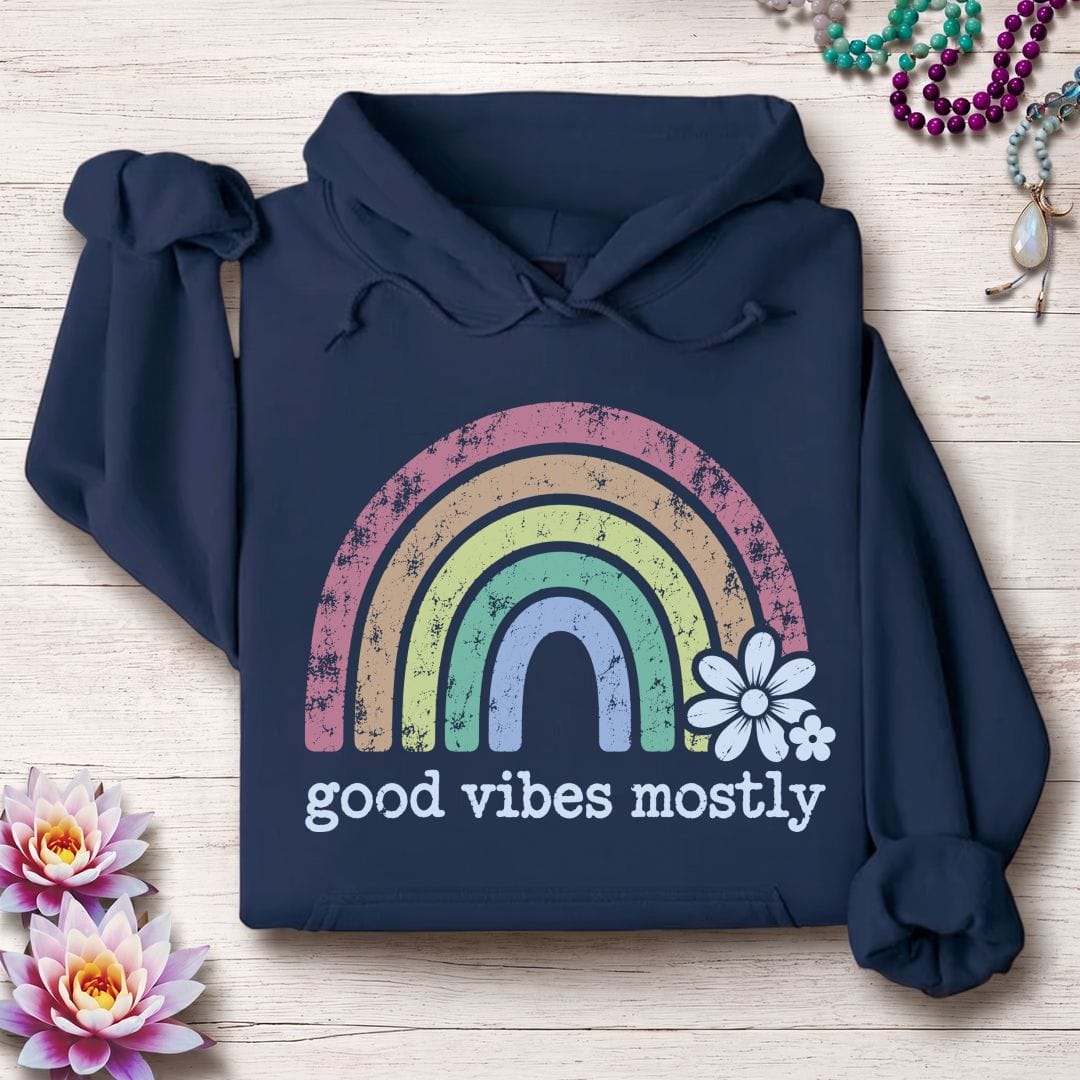 Good Vibes Mostly Hoodie Navy
