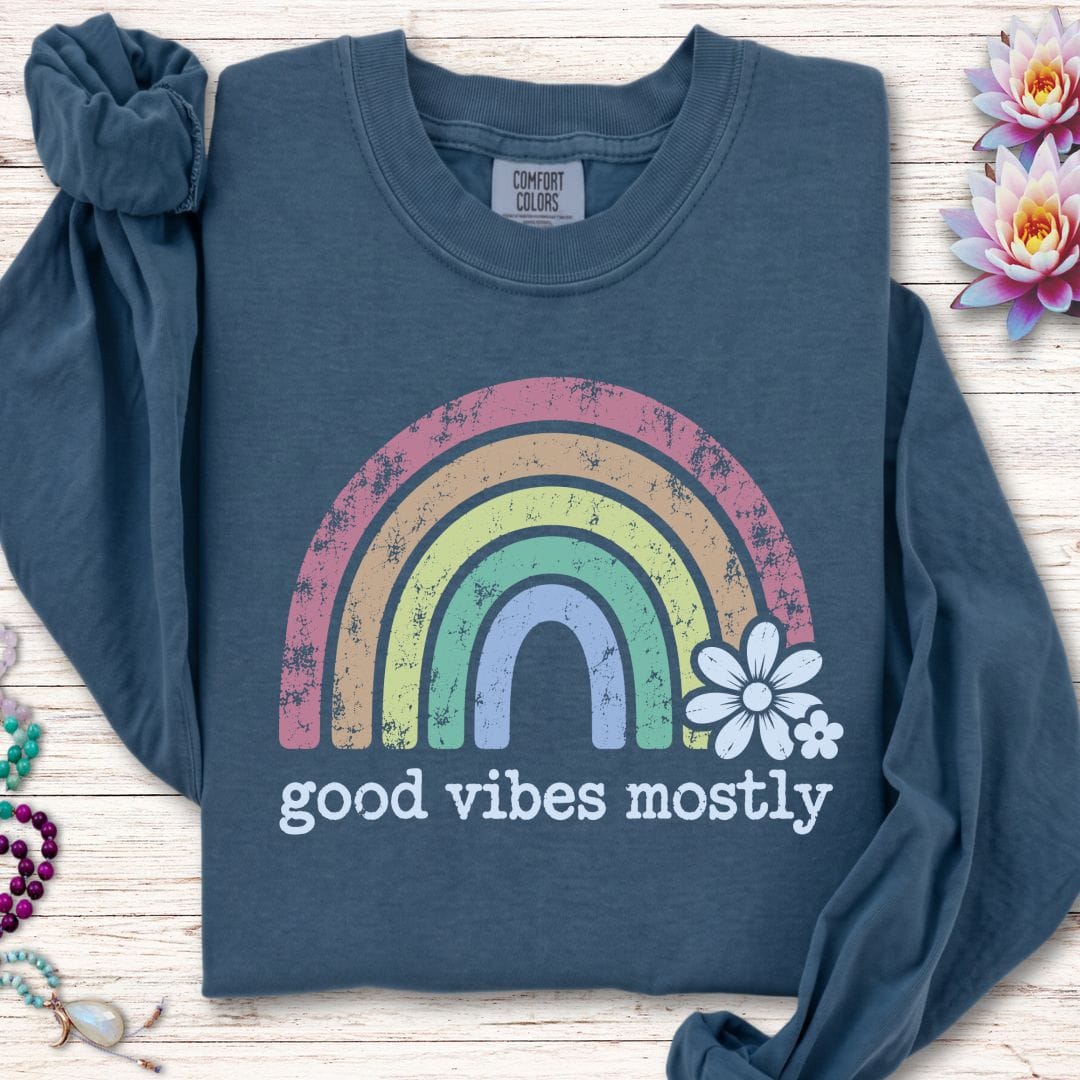 Good Vibes Mostly Long Sleeve Tee Midnight