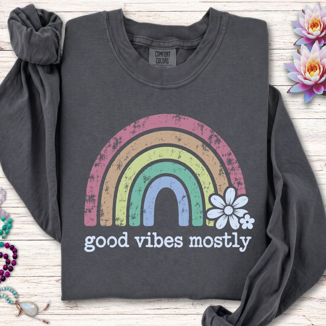 Good Vibes Mostly Long Sleeve Tee Pepper