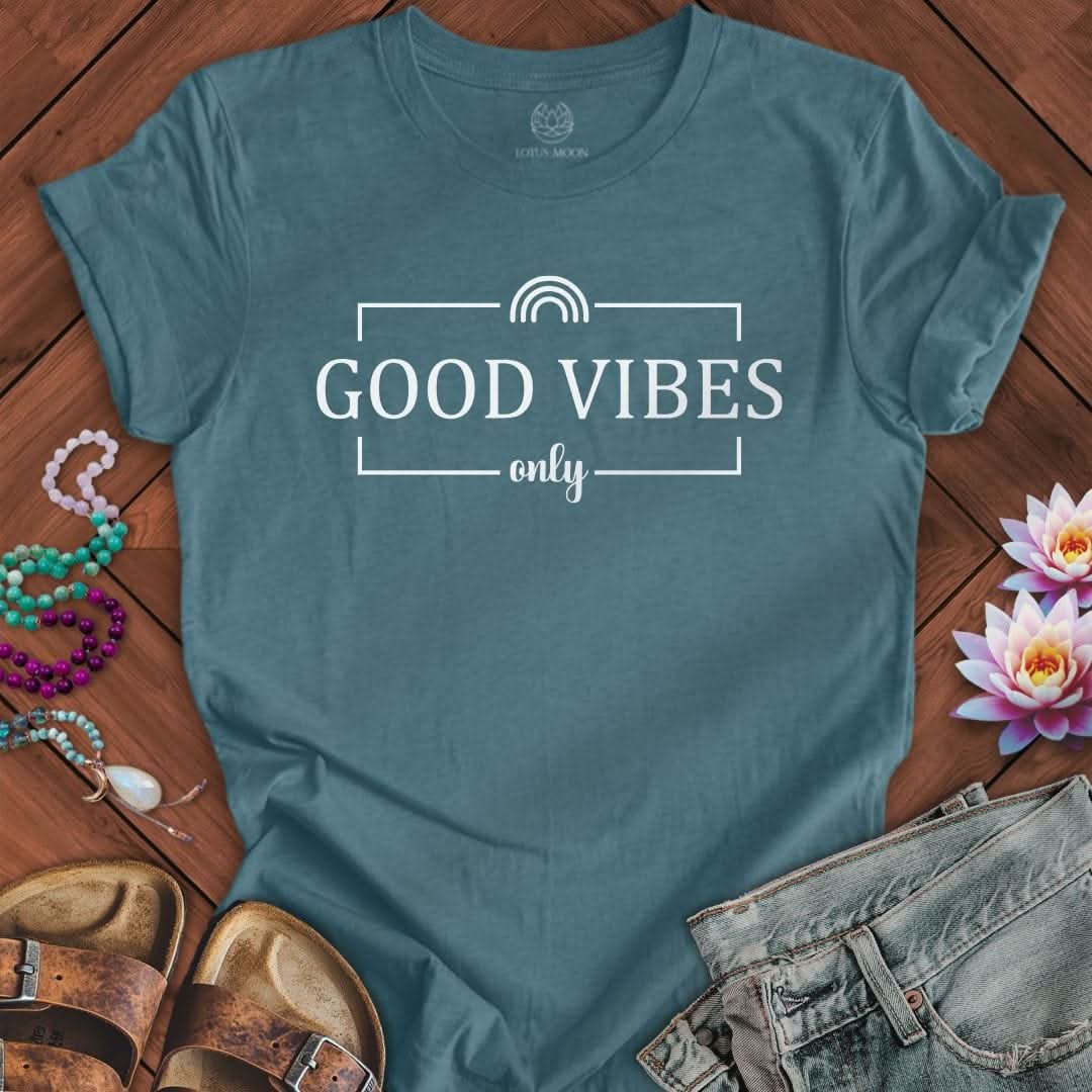 Good Vibes Only Tee Heather Deep Teal