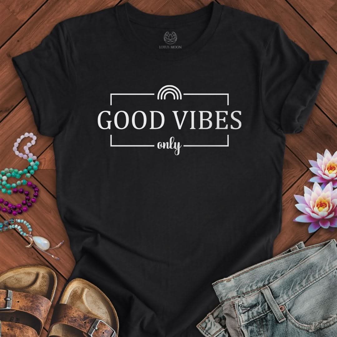 Good Vibes Only Tee Solid Black Blend