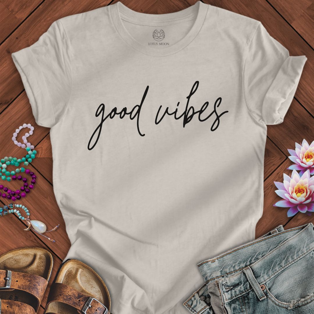 Good Vibes Tee Heather Dust
