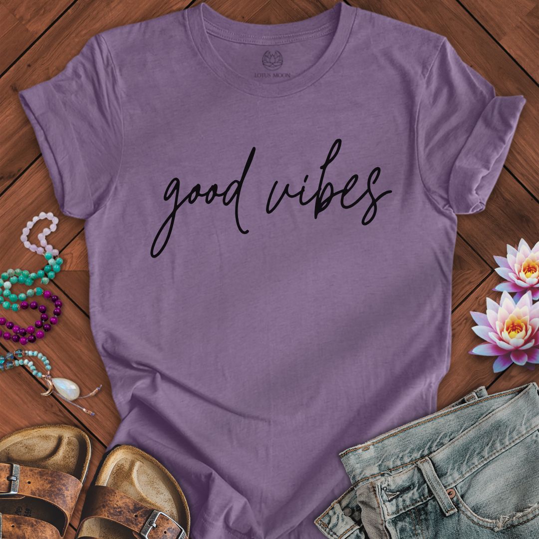 Good Vibes Tee Heather Purple