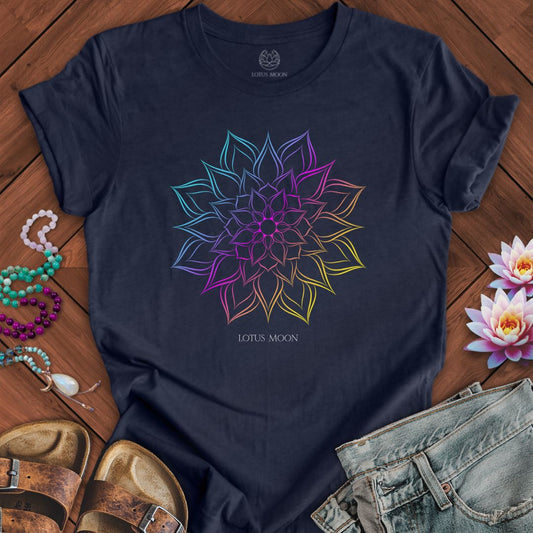 Gradient Flower Mandala Tee Heather Midnight Navy