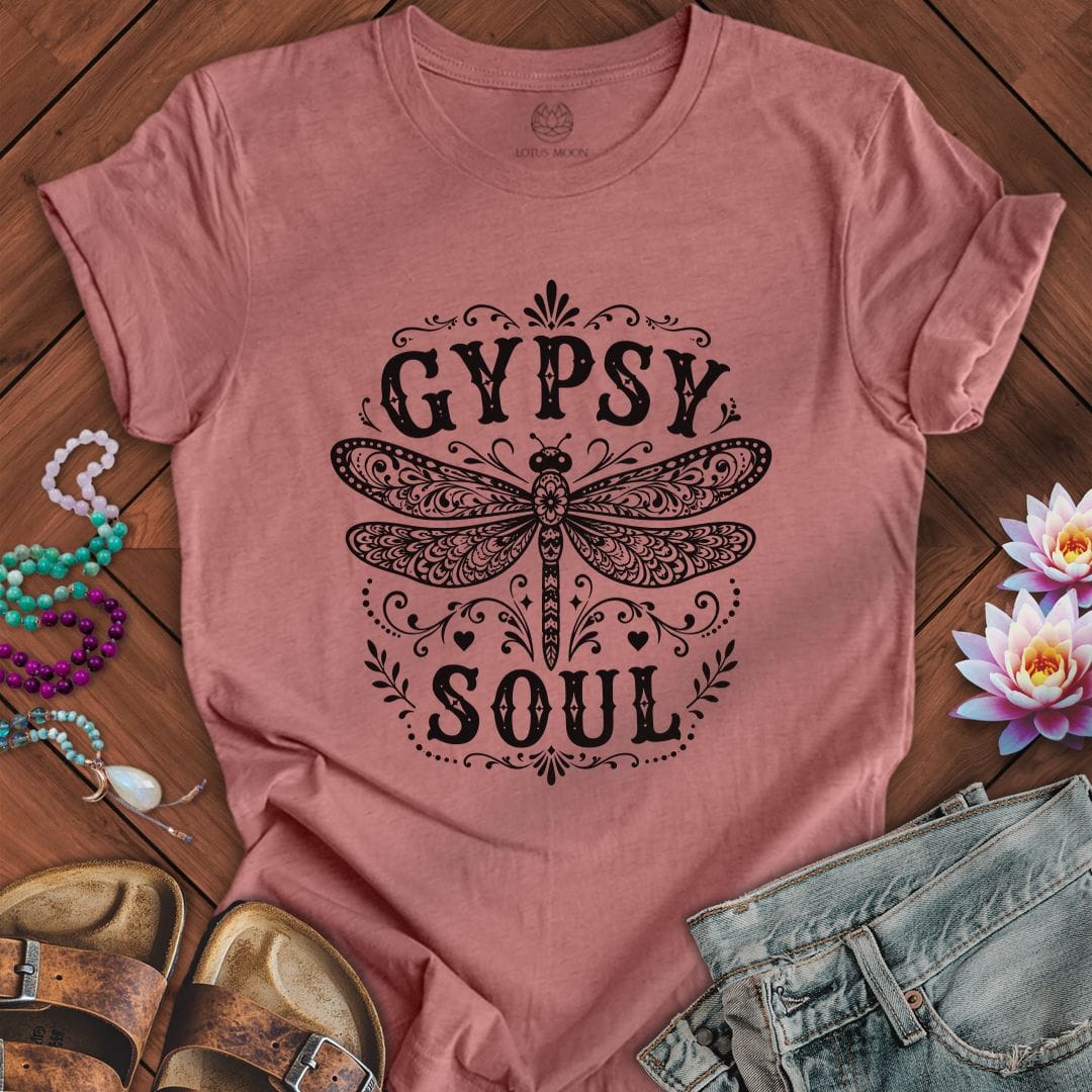 Printify T-Shirt Gypsy Dragonfly Tee Heather Mauve / S