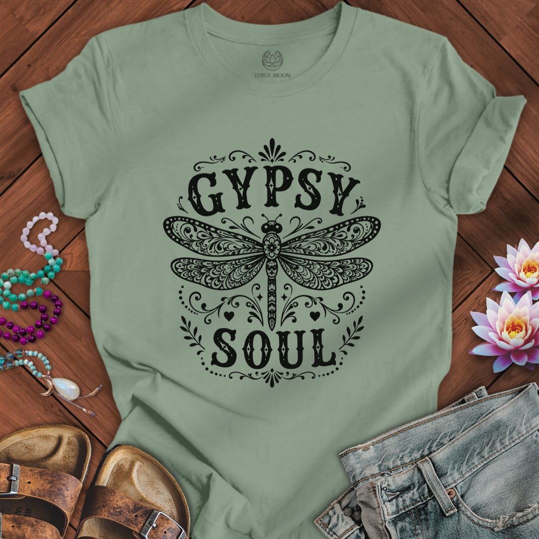 Printify T-Shirt Gypsy Dragonfly Tee Sage / S