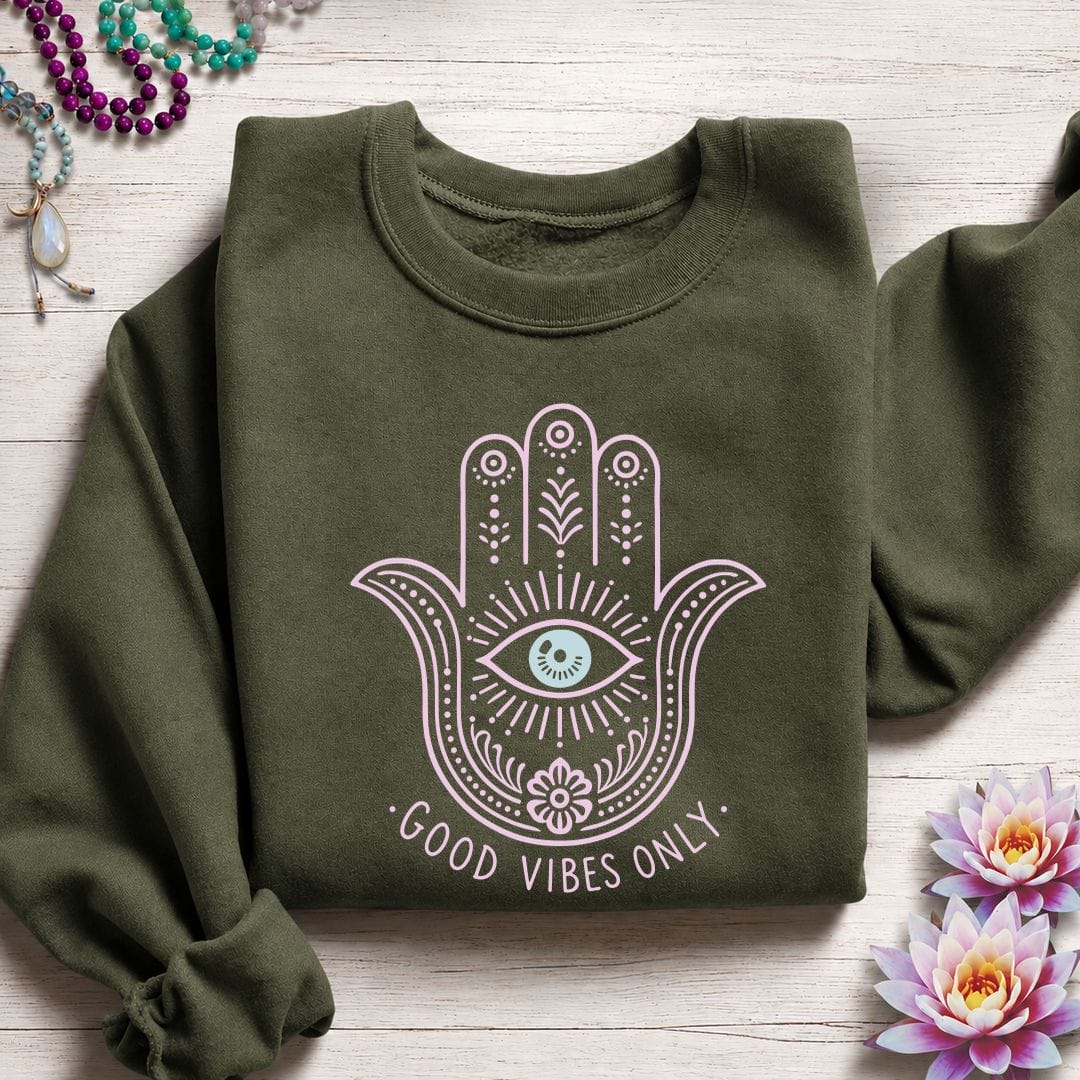 Hamsa Vibes Sweatshirt Military Green
