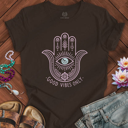 Printify T-Shirt Hamsa Vibes Tee Brown / S