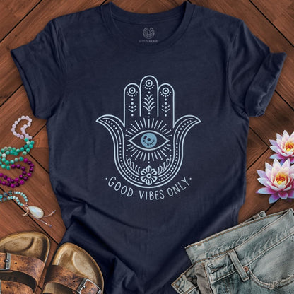 Printify T-Shirt Hamsa Vibes Tee Heather Midnight Navy / S