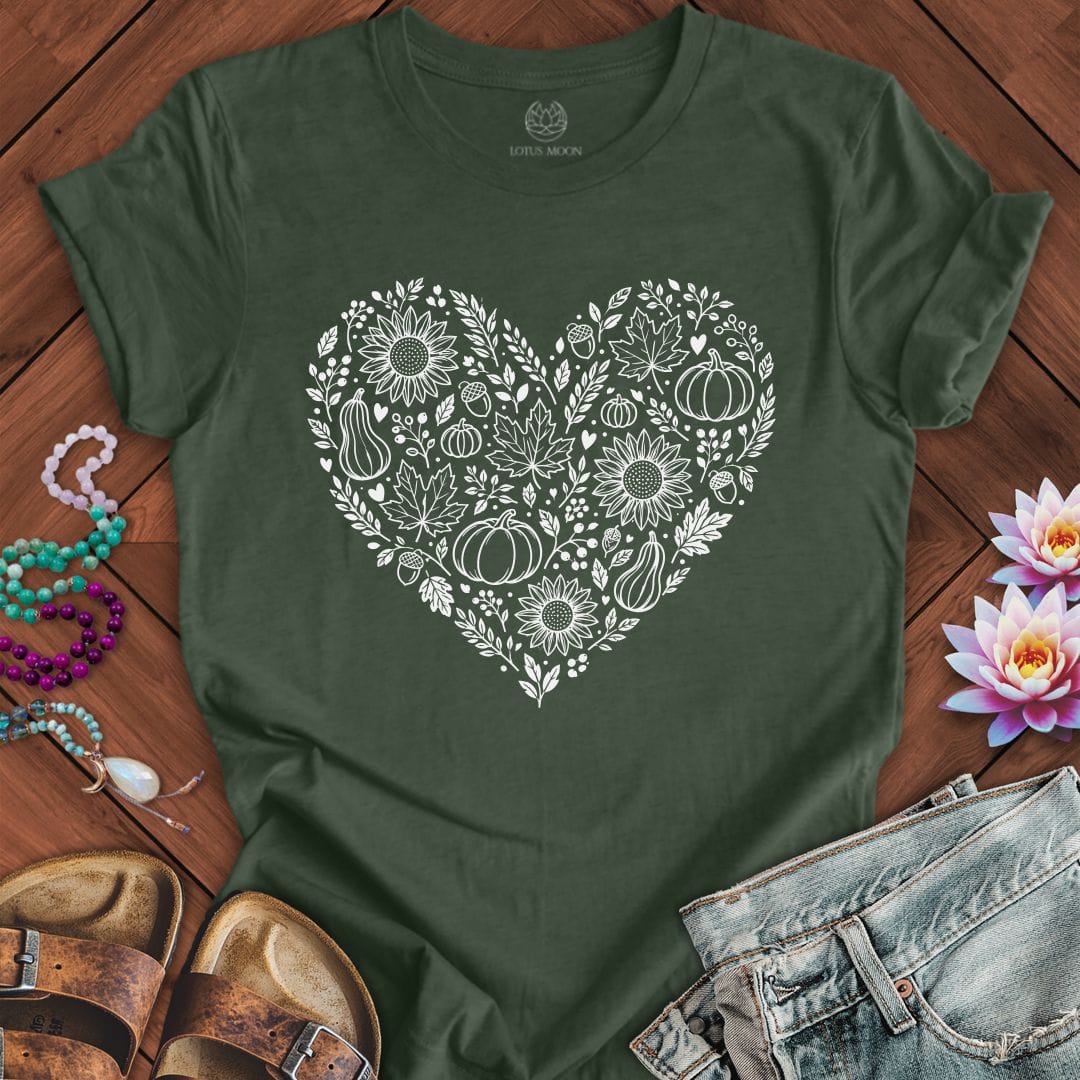 Printify T-Shirt Harvest Heart Tee Heather Forest / S