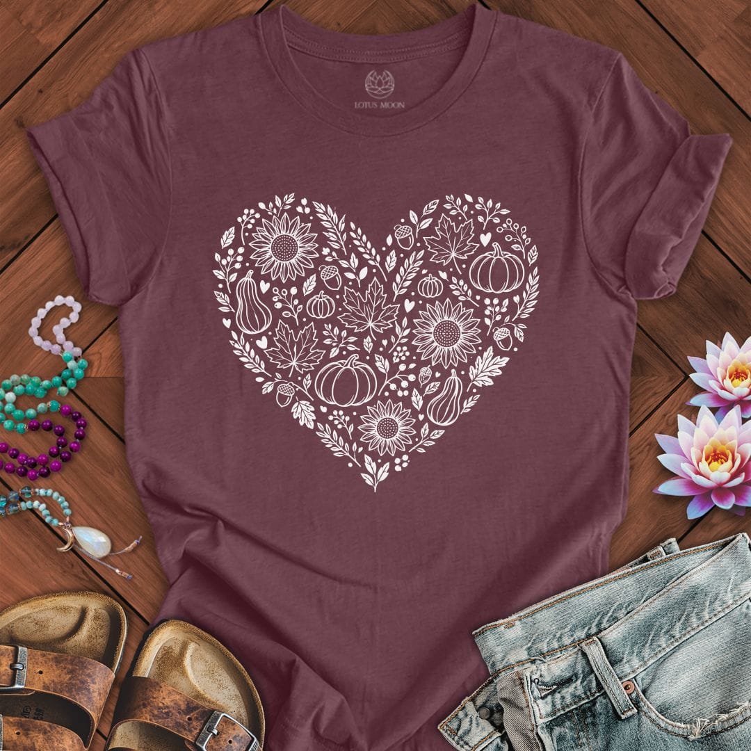 Printify T-Shirt Harvest Heart Tee Heather Maroon / S