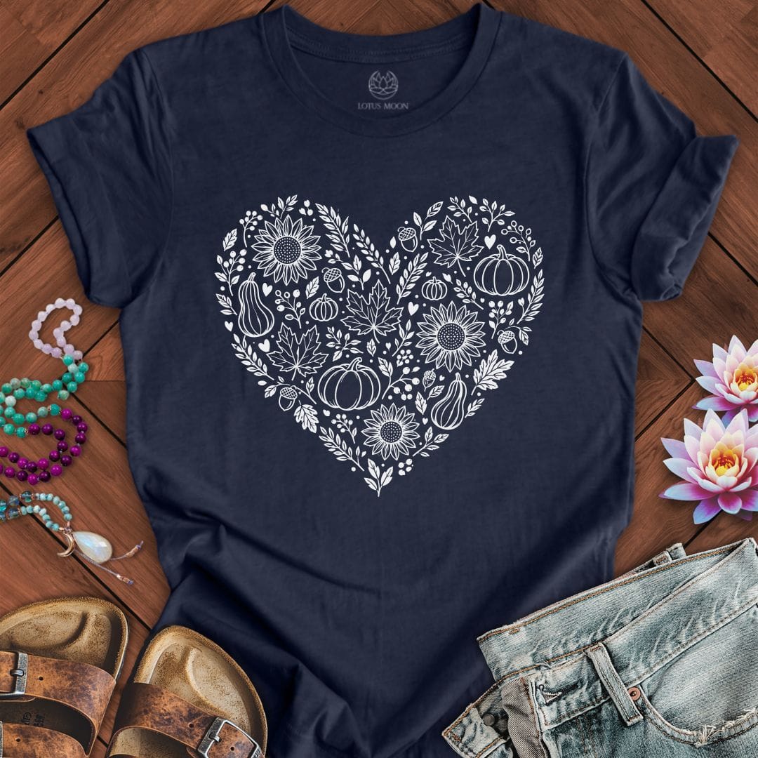 Printify T-Shirt Harvest Heart Tee Heather Midnight Navy / S