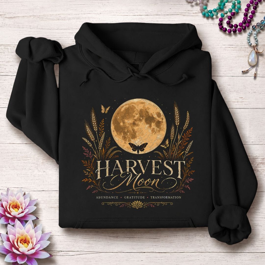 Printify Hoodie Harvest Moon Abundance Hoodie Black / S