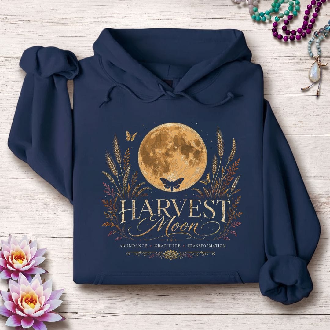Printify Hoodie Harvest Moon Abundance Hoodie Navy / S