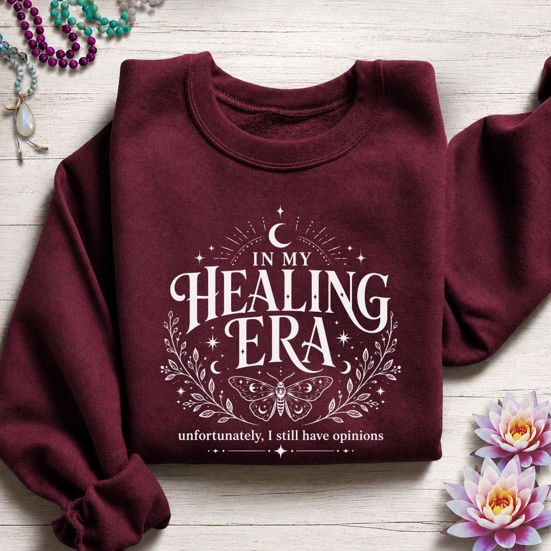 Printify Sweatshirt Healing Era Sweatshirt Maroon / S