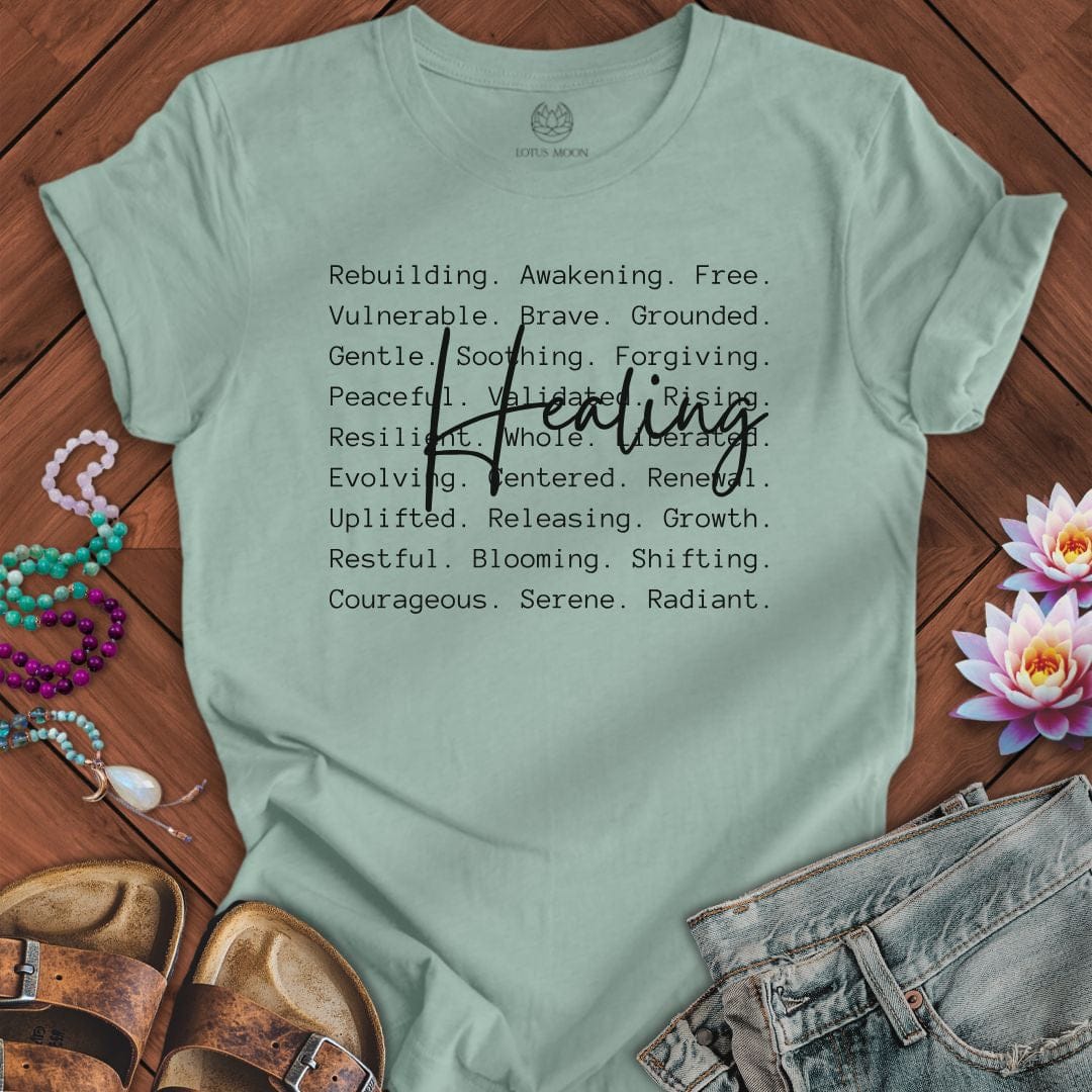 Healing Text Tee Dusty Blue