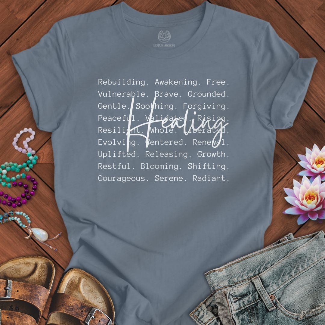 Healing Text Tee Steel Blue