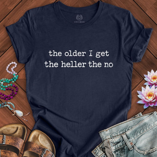 Hell No Tee Heather Midnight Navy