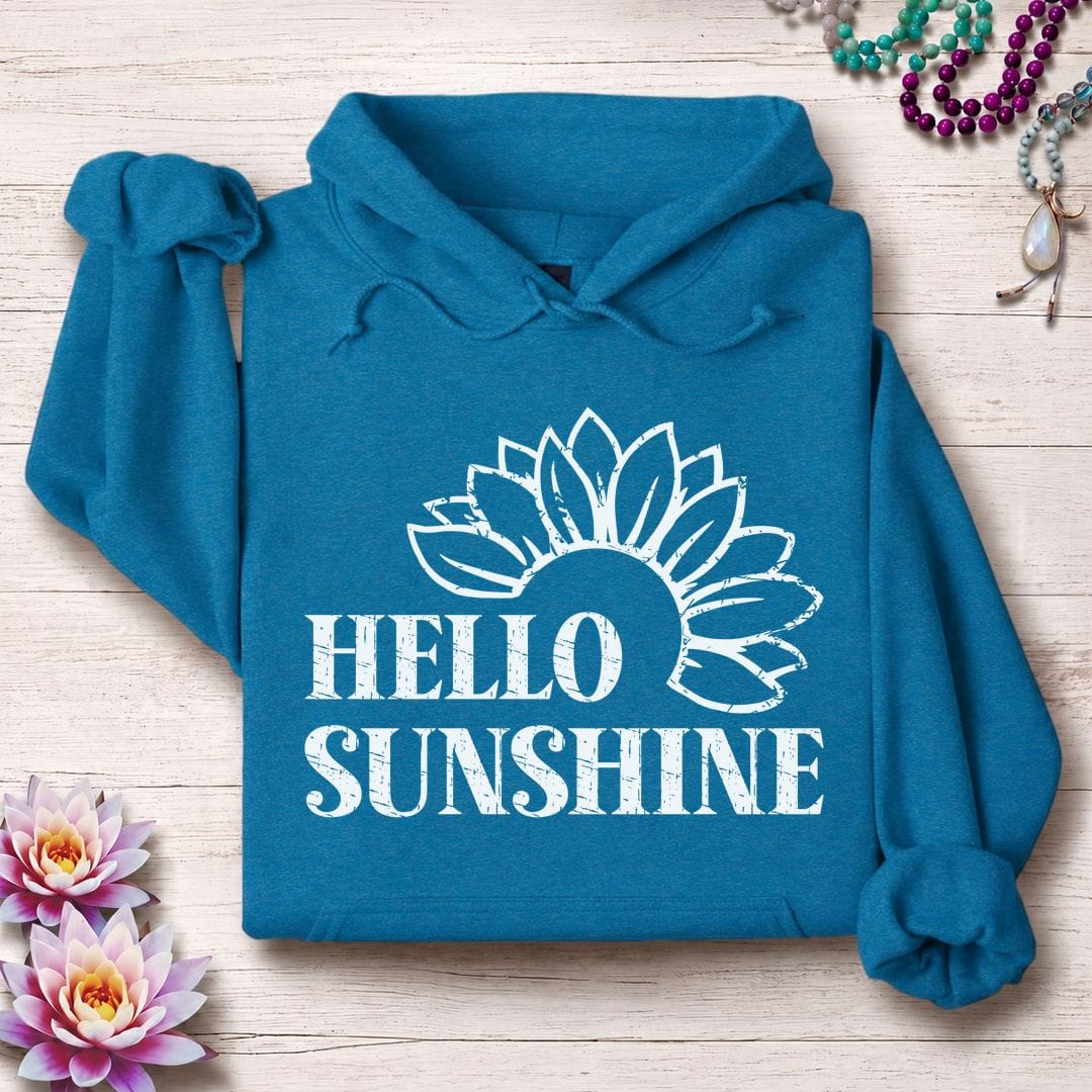 Printify Hoodie Hello Sunshine Hoodie Antique Sapphire / S