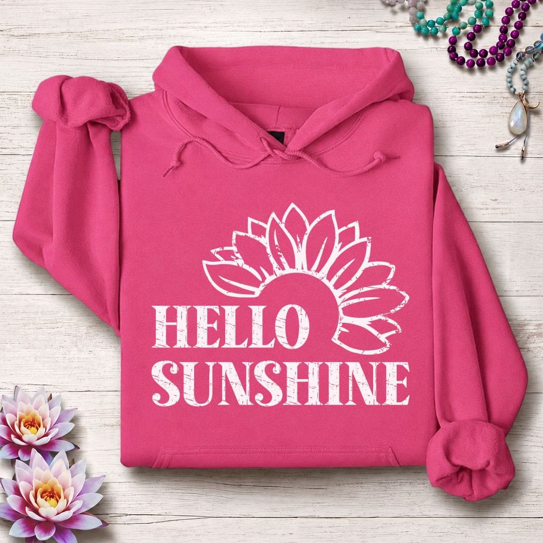 Printify Hoodie Hello Sunshine Hoodie Heliconia / S