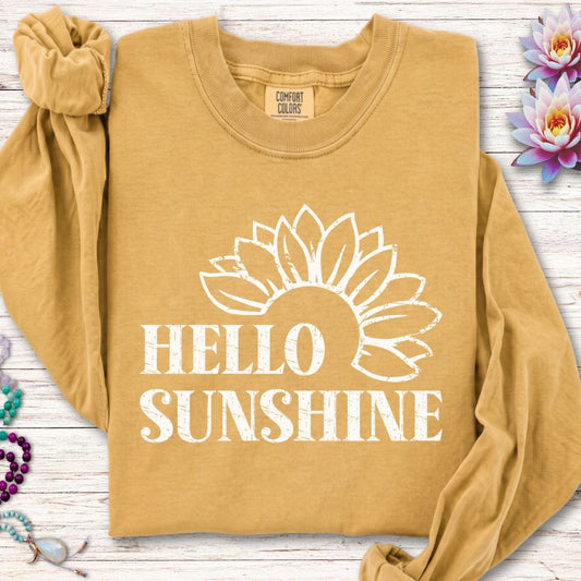 Hello Sunshine Long Sleeve Tee Mustard