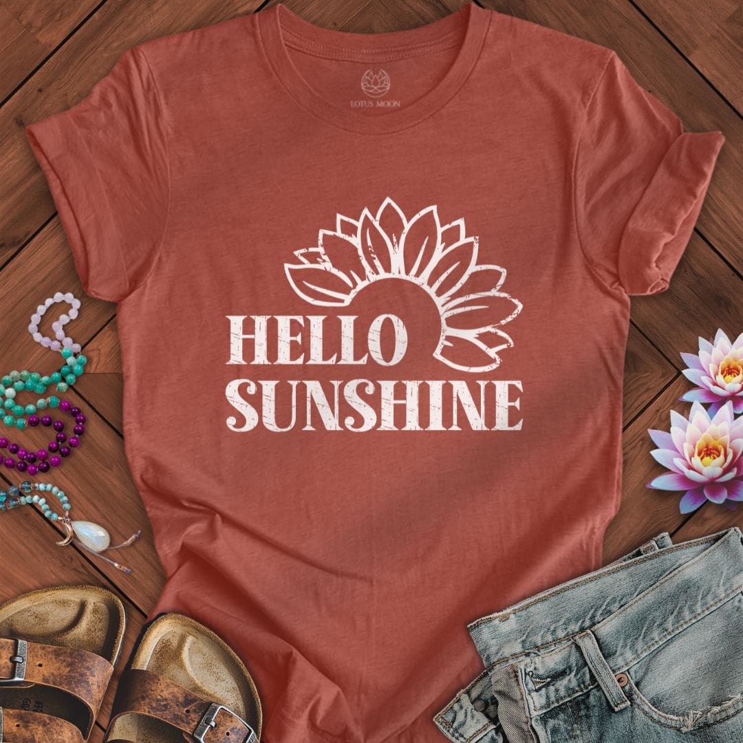 Hello Sunshine Tee Heather Clay