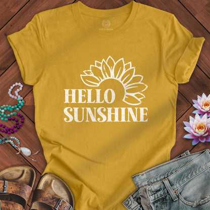 Hello Sunshine Tee Heather Mustard