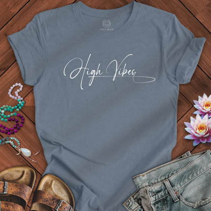 High Vibes Tee Steel Blue
