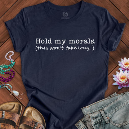 Hold My Morals Tee Heather Midnight Navy