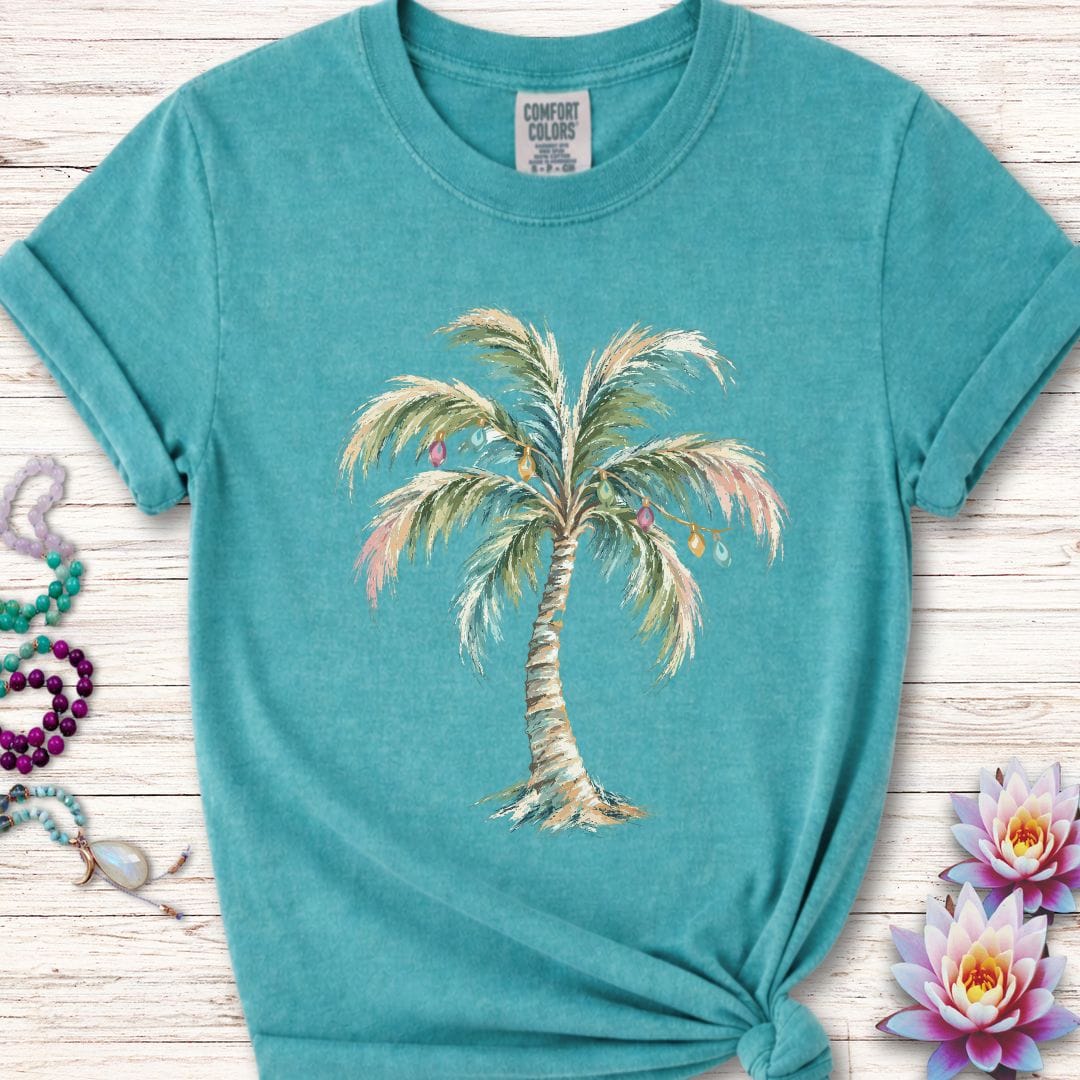 Printify T-Shirt Holiday Palm Premium Tee Seafoam / S