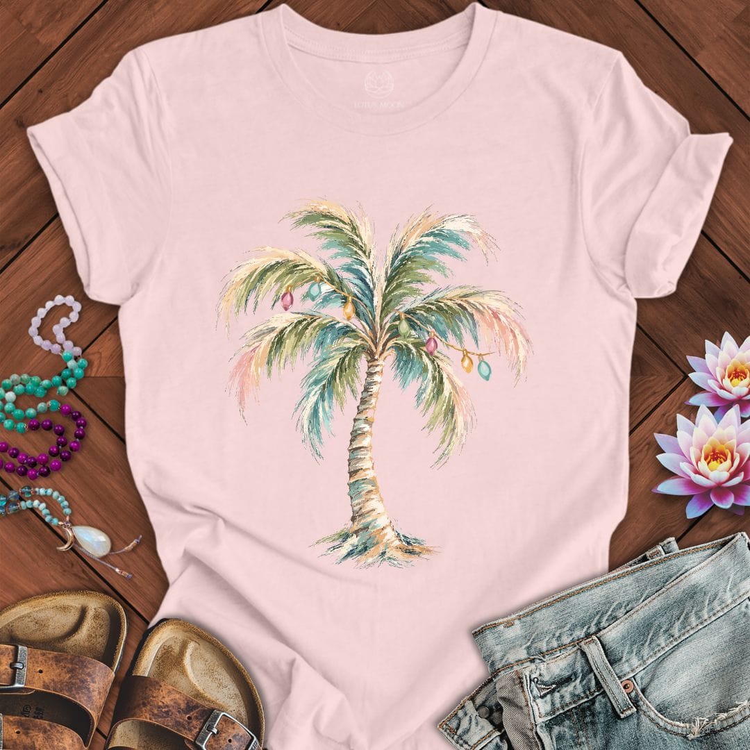 Holiday Palm Tee Soft Pink