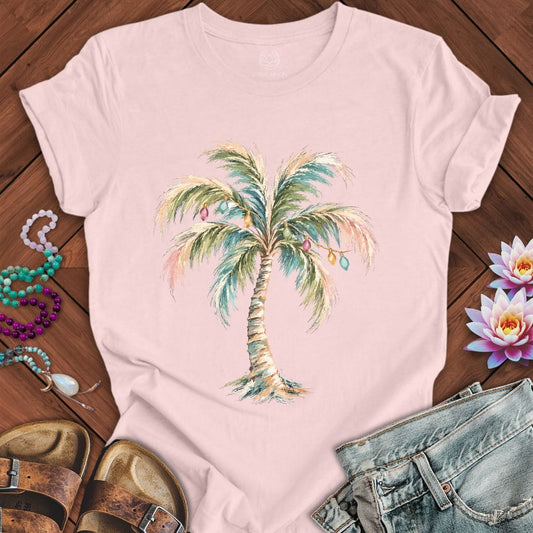 Holiday Palm Tee Soft Pink