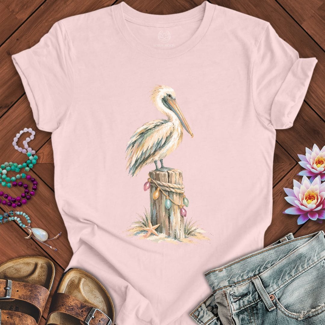 Holiday Pelican Tee Soft Pink