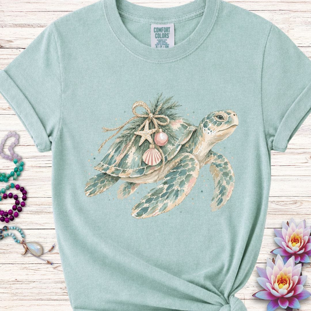 Printify T-Shirt Holiday Sea Turtle Premium Tee Bay / S